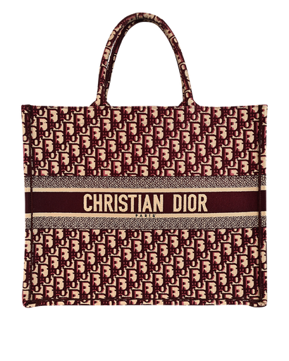 Large Book Tote, £1,200, Handbags, Burgundy, Canvas, Front view